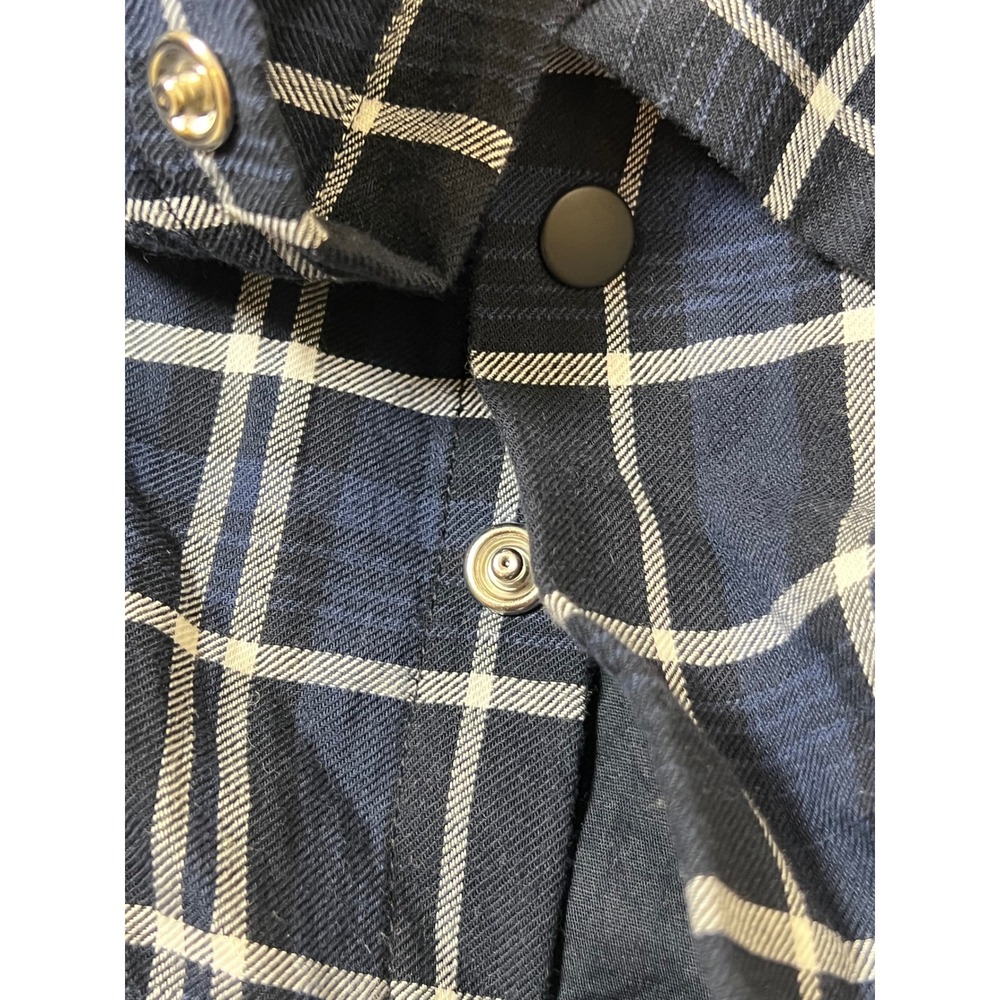 Armani Exchange Navy Mens Button Down Long Sleeve Plaid Casual Shirt - Large - Picture 4 of 6